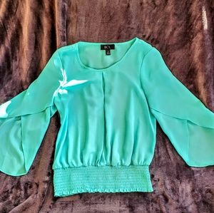 Ladies' Perfect Blouse Short Sleeve - Aquamarine